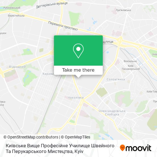 Київське Вище Професійне Училище Швейного Та Перукарського Мистецтва map