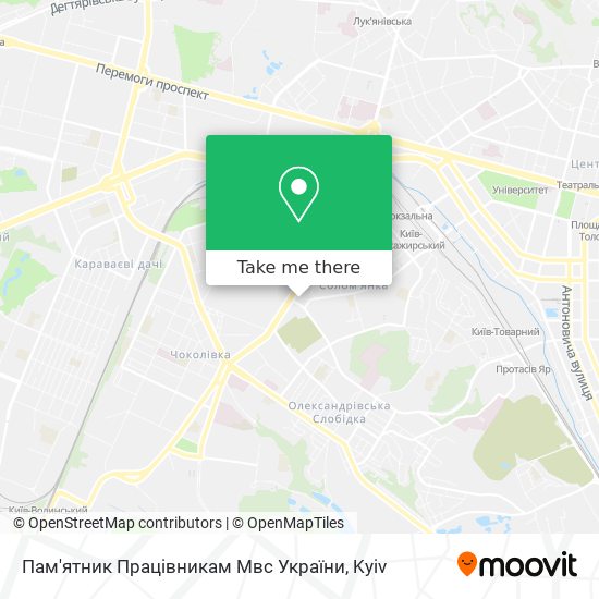 Пам'ятник Працівникам Мвс України map