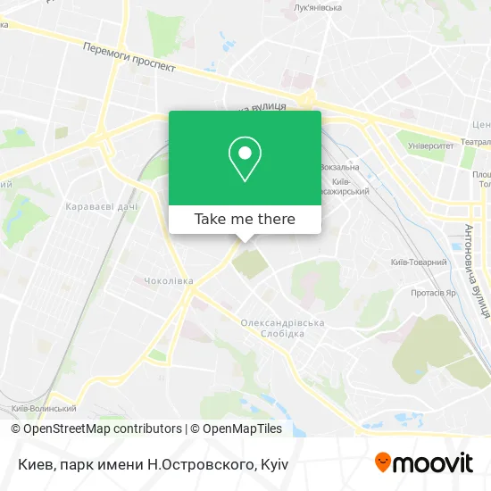 Киев, парк имени Н.Островского map