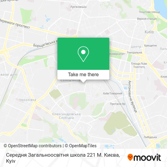Карта Середня Загальноосвітня школа 221 М. Києва