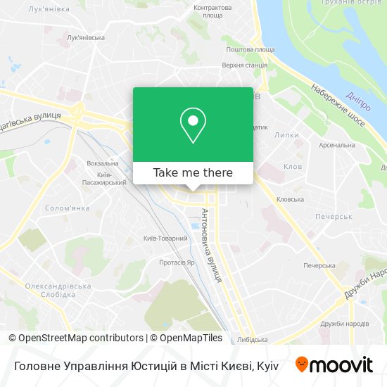 Карта Головне Управління Юстицій в Місті Києві
