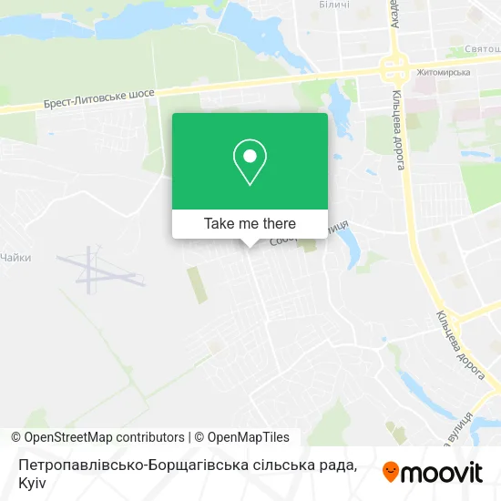 Петропавлівсько-Борщагівська сільська рада map