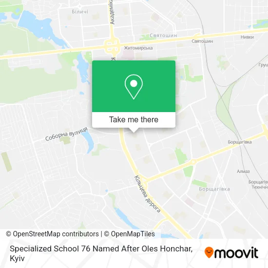 Карта Specialized School 76 Named After Oles Honchar