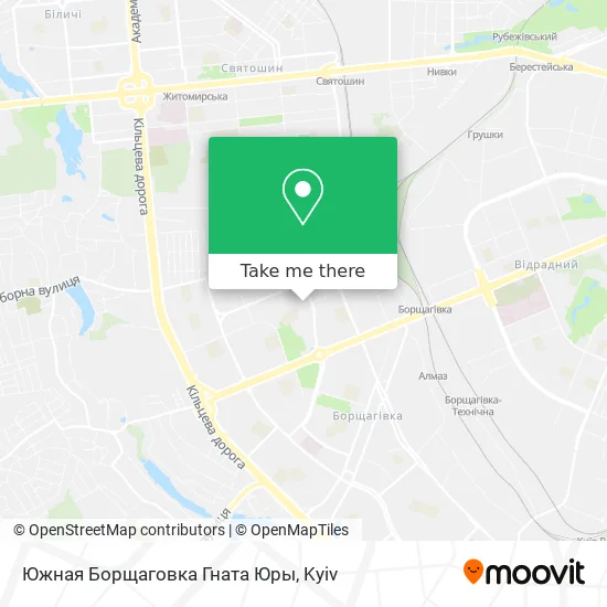 Южная Борщаговка Гната Юры map
