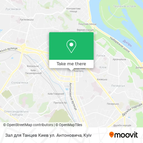 Зал для Танцев Киев ул. Антоновича map