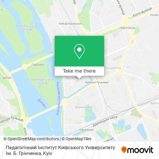 Карта Педагогічний Інститут Київського Університету Ім. Б. Грінченка