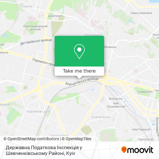 Карта Державна Податкова Інспекція у Шевченківському Районі