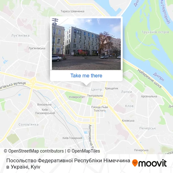 Карта Посольство Федеративної Республіки Німеччина в Україні