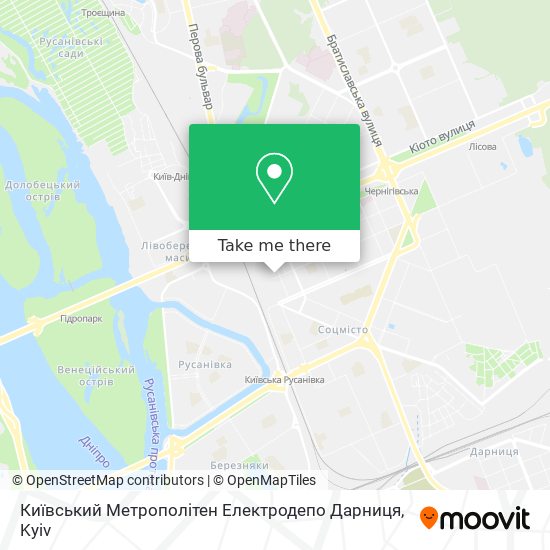 Карта Київський Метрополітен Електродепо Дарниця