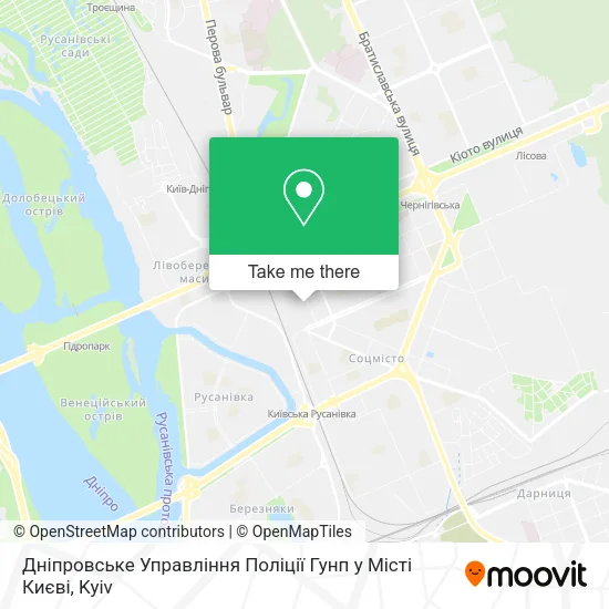 Карта Дніпровське Управління Поліції Гунп у Місті Києві