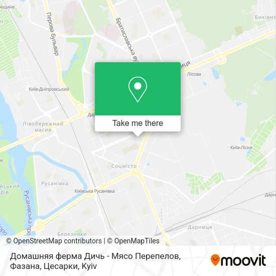 Карта Домашняя ферма Дичь - Мясо Перепелов, Фазана, Цесарки