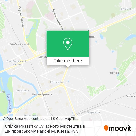 Спілка Розвитку Сучасного Мистецтва в Дніпровському Районі М. Києва map