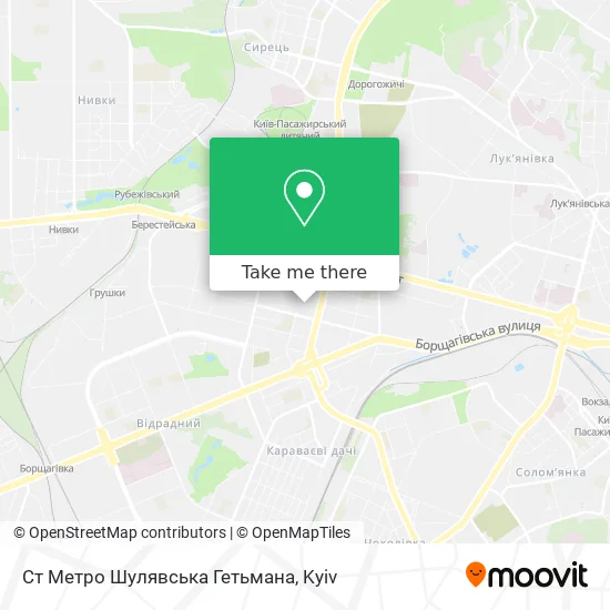 Ст Метро Шулявська Гетьмана map