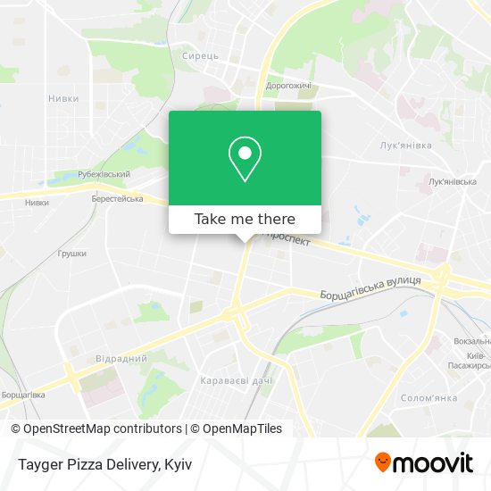 Tayger Pizza Delivery map