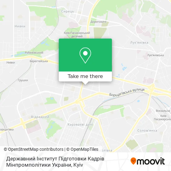 Карта Державний Інститут Підготовки Кадрів Мінпромполітики України