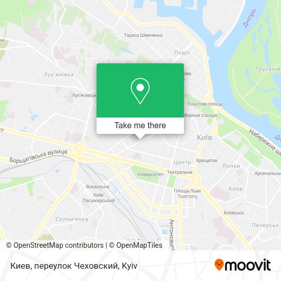 Карта Киев, переулок Чеховский