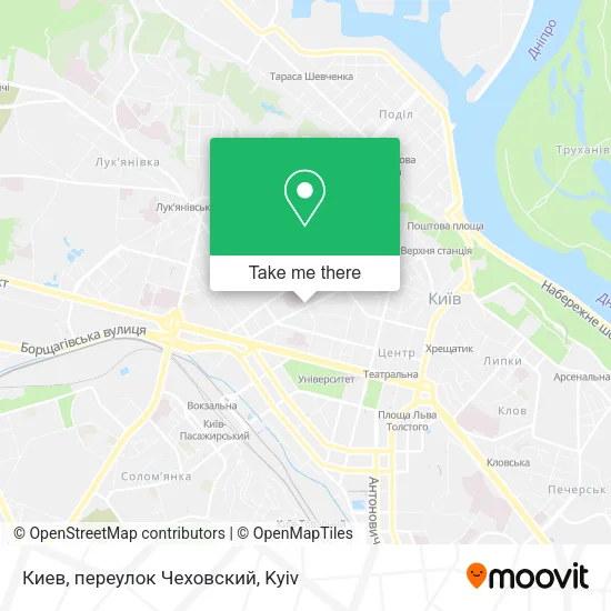 Карта Киев, переулок Чеховский