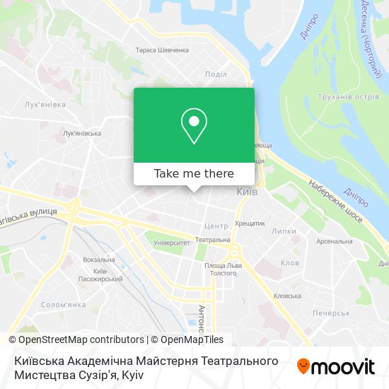 Київська Академічна Майстерня Театрального Мистецтва Сузір'я map
