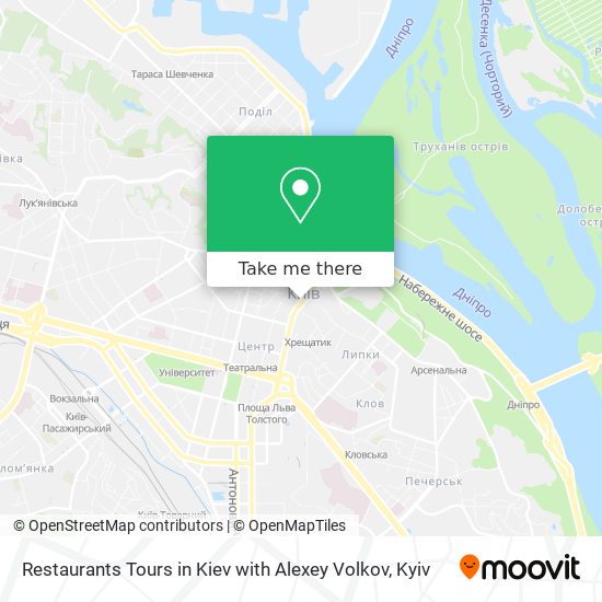 Restaurants Tours in Kiev with Alexey Volkov map