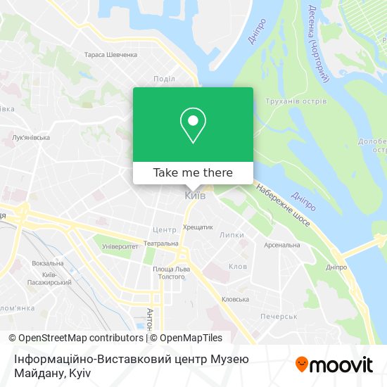 Карта Інформаційно-Виставковий центр Музею Майдану
