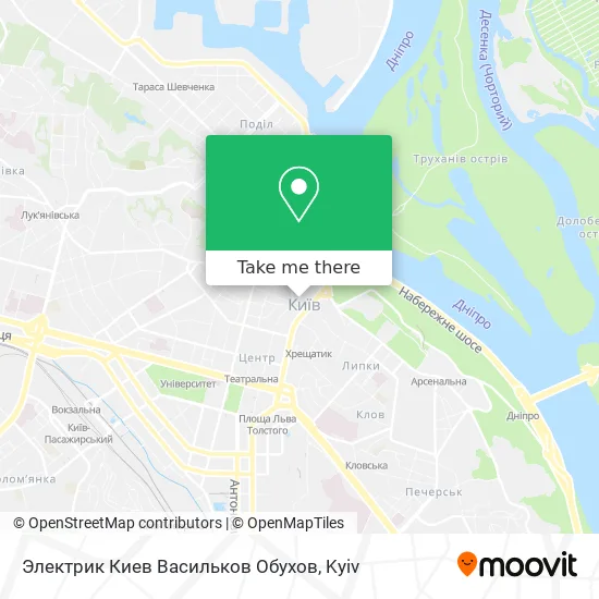 Карта Электрик Киев Васильков Обухов
