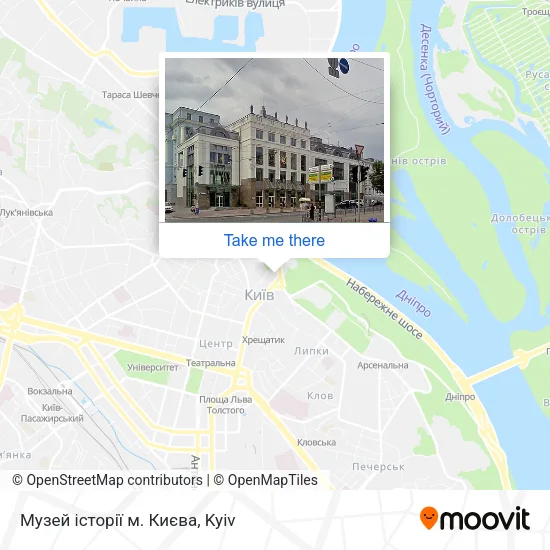 Карта Музей історії м. Києва