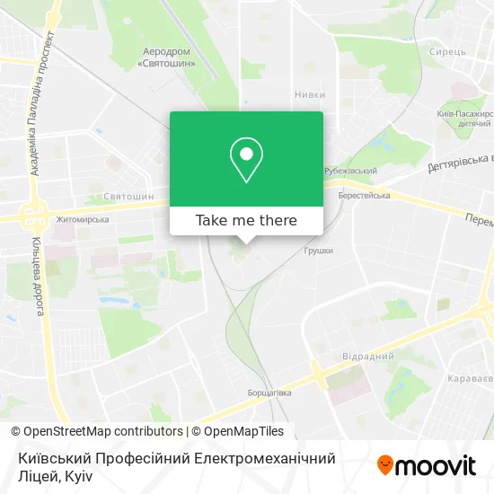 Карта Київський Професійний Електромеханічний Ліцей
