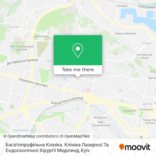 Багатопрофільна Клініка. Клініка Лазерної Та Ендоскопічної Хірургії Меділенд map