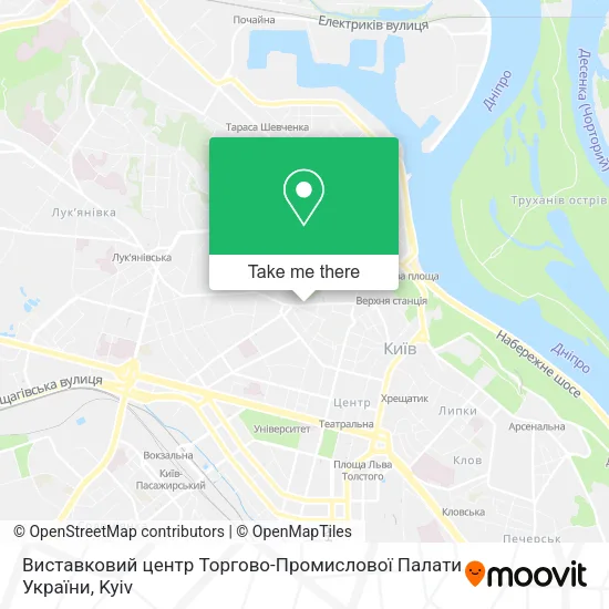 Карта Виставковий центр Торгово-Промислової Палати України