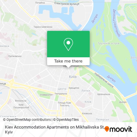 Карта Kiev Accommodation Apartments on Mikhailivska St