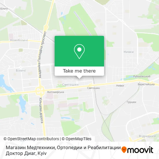 Карта Магазин Медтехники, Ортопедии и Реабилитации Доктор Диаг