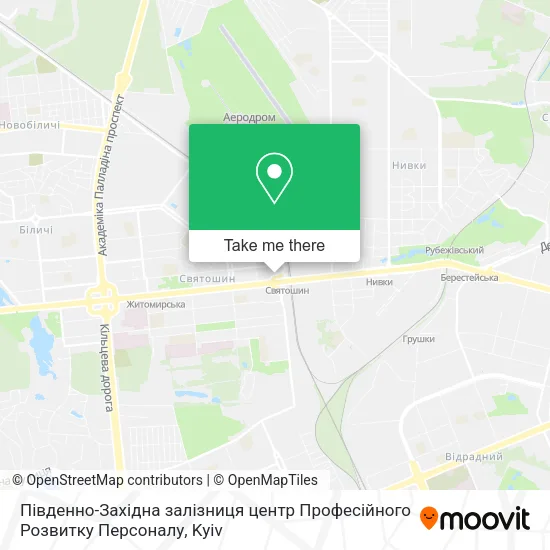 Карта Південно-Західна залізниця центр Професійного Розвитку Персоналу