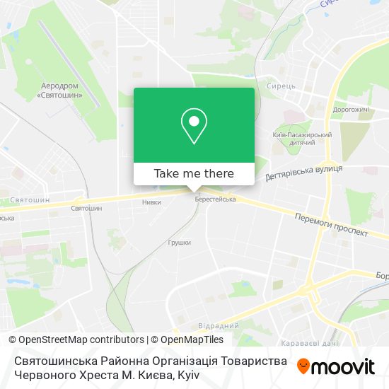 Святошинська Районна Організація Товариства Червоного Хреста М. Києва map