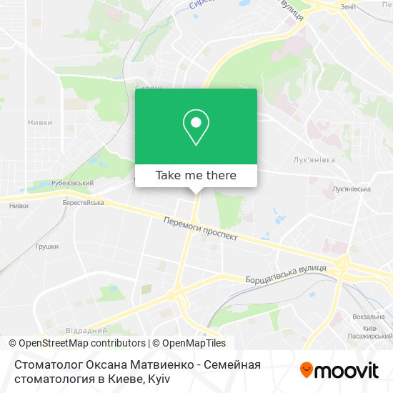 Стоматолог Оксана Матвиенко - Семейная стоматология в Киеве map