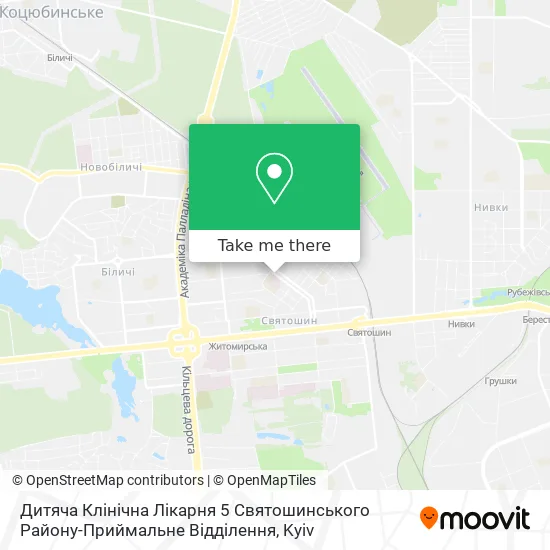 Дитяча Клінічна Лікарня 5 Святошинського Району-Приймальне Відділення map