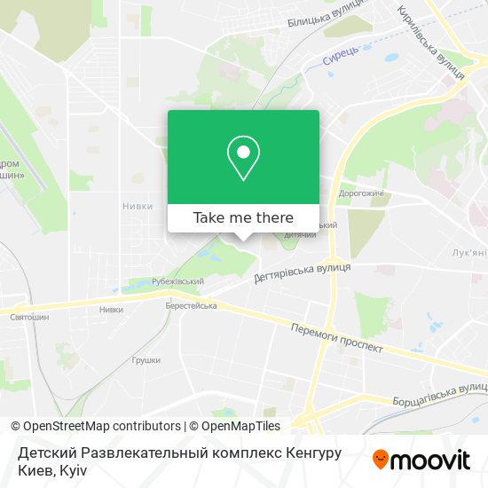 Карта Детский Развлекательный комплекс Кенгуру Киев