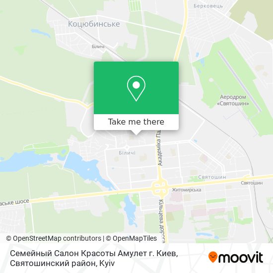 Карта Семейный Салон Красоты Амулет г. Киев, Святошинский район