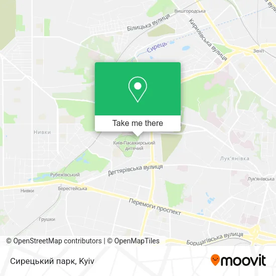 Сирецький парк map