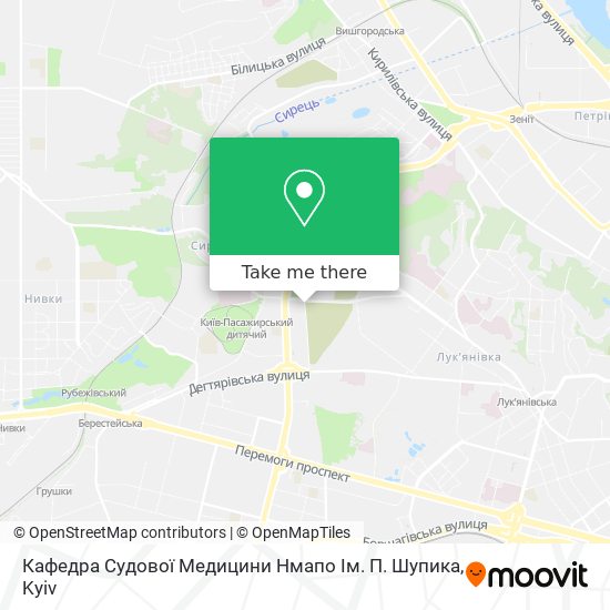 Карта Кафедра Судової Медицини Нмапо Ім. П. Шупика