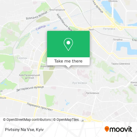 Карта Pivtsiny Na Vse