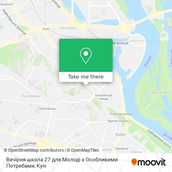 Карта Вечірня школа 27 для Молоді з Особливими Потребами