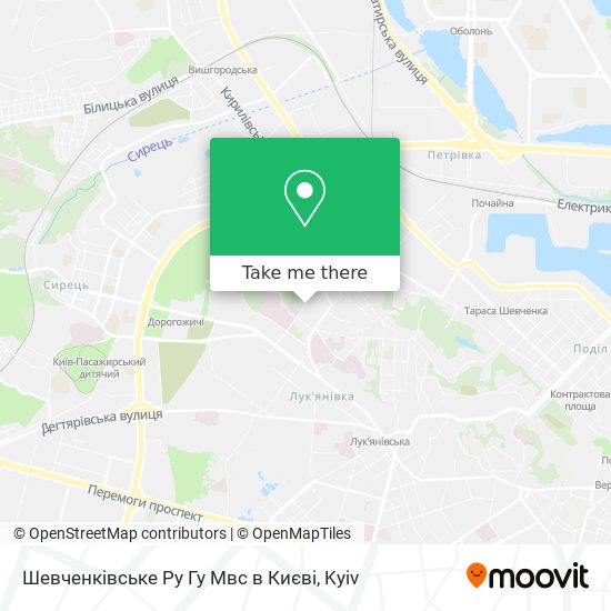 Карта Шевченківське Ру Гу Мвс в Києві