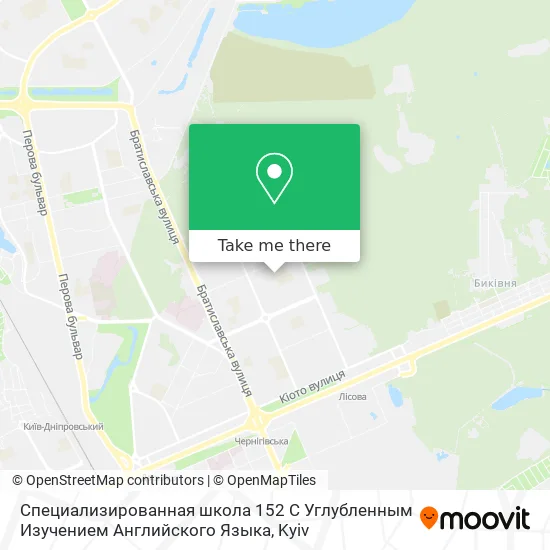 Карта Специализированная школа 152 С Углубленным Изучением Английского Языка