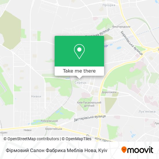 Фірмовий Салон Фабрика Меблів Нова map