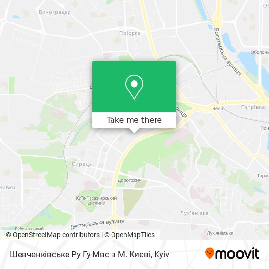 Шевченківське Ру Гу Мвс в М. Києві map