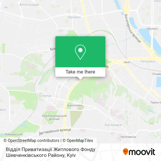 Карта Відділ Приватизації Житлового Фонду Шевченківського Району
