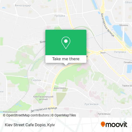 Kiev Street Cafe Dopio map