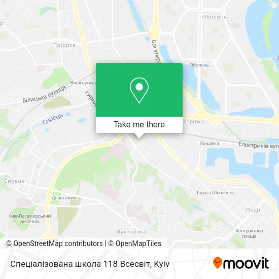 Спеціалізована школа 118 Всесвіт map