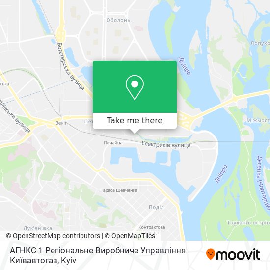 АГНКС 1 Регіональне Виробниче Управління Київавтогаз map