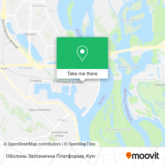 Карта Оболонь Залізнична Платформа